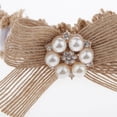 thumbnail image 4 of 2 Piece Womens Lace Flower Leg Garter Elastic Band, Faux Pearls Belt Rings Brown, 4 of 9