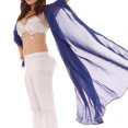 thumbnail image 5 of BellyLady Stunning Handmade Chiffon Belly Dance Veil, For Practice-NavyBlue, 5 of 6