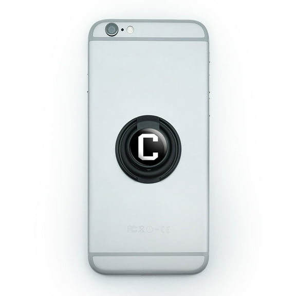 Letter C Initial Black White Mobile Phone Ring Holder Stand