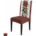 thumbnail image 4 of Chair Covers for Dining Room Set of 4,Winter Christmas Holly Leaf Stretch Seat Protector Removable Washable Chairs Slipcovers for Kitchen Banquet Wedding Hotel,Red Black Plaid, 4 of 6