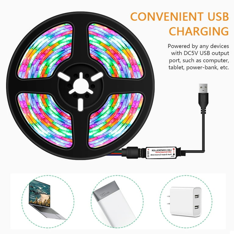 TzumiLED ColorWorks LED Lights, USB-powered Fireworks LED Light Strip with  Music Sync and Remote Control