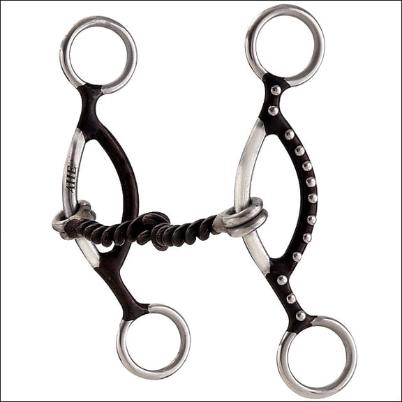 Ah781 Hilason Antique Brown Sliding Gag Horse Bit Twisted Wire Snaffle Mouth