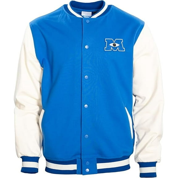 Mad Engine Monsters University Varsity Jacket Blue and White MU Logo Halloween Costume Cosplay