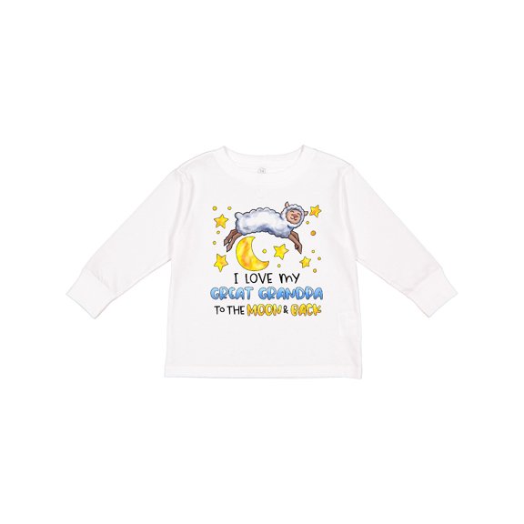 Inktastic I Love my Great Grandpa to the Moon and Back Cute Sheep Boys or Girls Long Sleeve Toddler T-Shirt
