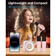 thumbnail image 5 of Karaoke Machine for Kids Adults,Mini Portable Bluetooth Speaker with 2 Wireless Microphone, Karaoke Toys Birthday Gifts for Girls Boys 3-12 Years Old Toddler Toys(Pink), 5 of 7