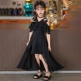 thumbnail image 7 of EnJoCho Kids Girls High-Lo𝗐 Chiffon Dress V-Neck Ruffl𝖾 Sleeve Fl𝗈wy Skirt for Birthday Wedding Maxi Gown 5-14 Years Teen Short Sleeve Casual Dress, 7 of 7