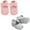 Pink+Siver, variant on Emy Dola 2-Pairs Infant Baby Girls Mary Jane Flats Crib Shoes BowKnot Non-Slip Soft Sole Princess First Walkers Sneaker Wedding Dress Shoes