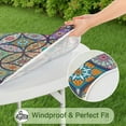 thumbnail image 5 of Yellow Floral Oval Pattern Round Fitted Tablecloth with Elastic Edge,Dining Table Cover Waterproof,Outdoor Round Tablecloth for Camping,Dining,Indoor and Outdoor, 5 of 7