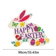 thumbnail image 3 of Outdoor Easter Bunny Doormat, 36 Inch Welcome Rabbit Door Mat with Non Slip Rubber Backing, Cute Front Porch Entryway Rug for Spring Holiday Decor, Indoor Outdoor Use, 3 of 8