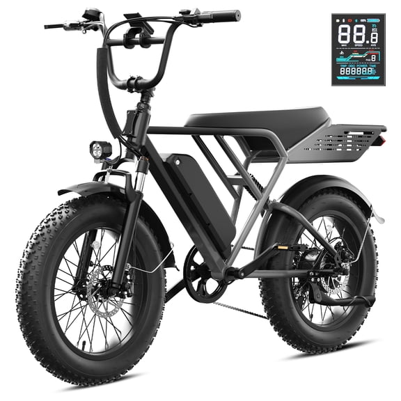 YareYi 500W Electric Bike for Adults, 28MPH Class 3 E-Mountain E-Bike, 20" Fat Tire, 48V 624Wh Battery, UL 2849
