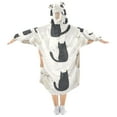 thumbnail image 2 of FORMRS Wearable Blanket Hoodie with Sleeves for Kids Cozy Flannel Sweatshirt, Cute Cartoon Cats, 2 of 7