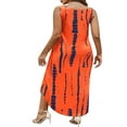 thumbnail image 6 of Plus Size Summer Long Maxi Dresses for Women Curved Hem Tie Dye Casual Dress with Pocket Sleeveless Loose Sundress Orange, 2XL, 6 of 7