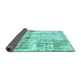 thumbnail image 2 of Ahgly Company Indoor Round Abstract Turquoise Blue Modern Area Rugs, 5' Round, 2 of 4