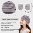 thumbnail image 3 of Tisoloow Winter Mittens Gloves Beanie Hat Set Kids Toddler Thick Warm Knit Fleece Lined Thermal Set for Baby Boys Girls Black 1-3 Years, 3 of 8