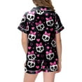 thumbnail image 5 of NIEWTR Girls' Pajamas Kids Toddler Summer Cartoon Print Short Sleeve Shorts Sleepwear Outfits Halloween Pajamas, 5 of 5