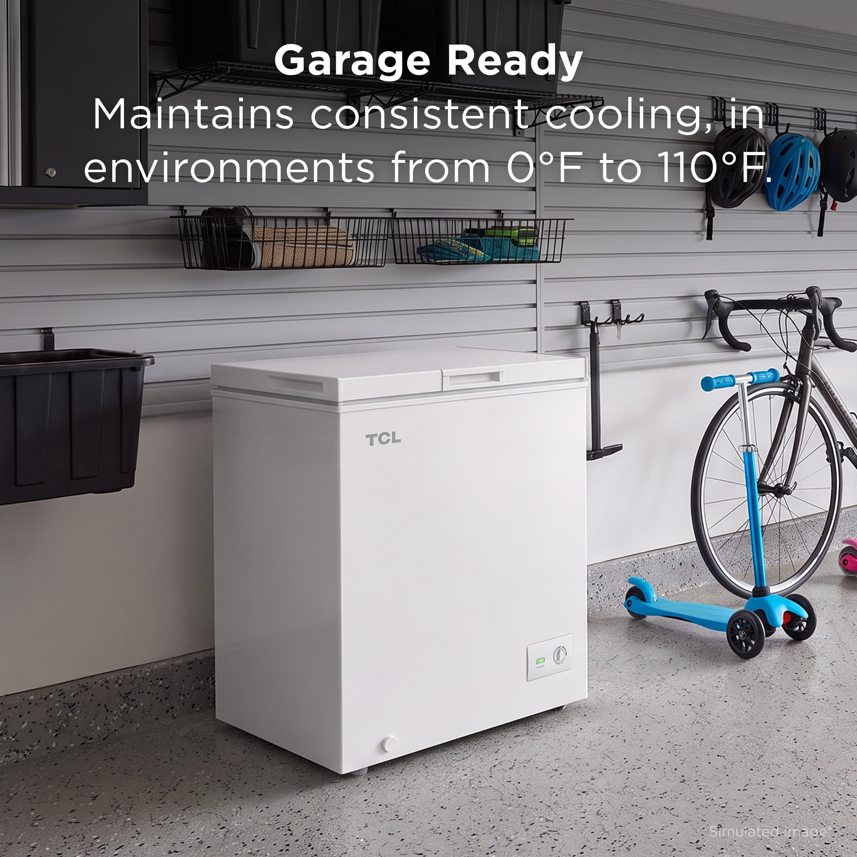TCL 5.0 Cu. Ft Chest Freezer (White) - Garage Ready and Adjustable Thermostat – TFC050M4AW