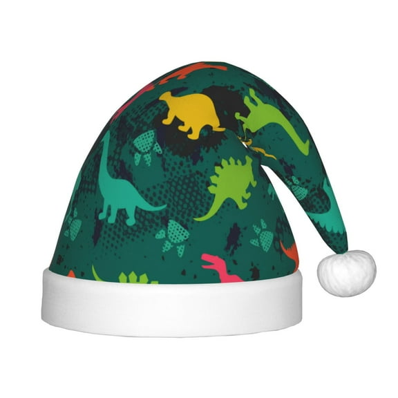 Balery Colorful Dinosaurs Pattern Santa Hat Christmas Hat Funny Christmas Hat Christmas Knitted Beanie Hat For Kids