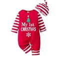 thumbnail image 2 of WIBACKER My First Christmas Baby Girl Boy Romper Newborn Clothes Long Sleeve Jumpsuit + Hat Infant Outfits Set, 2 of 8