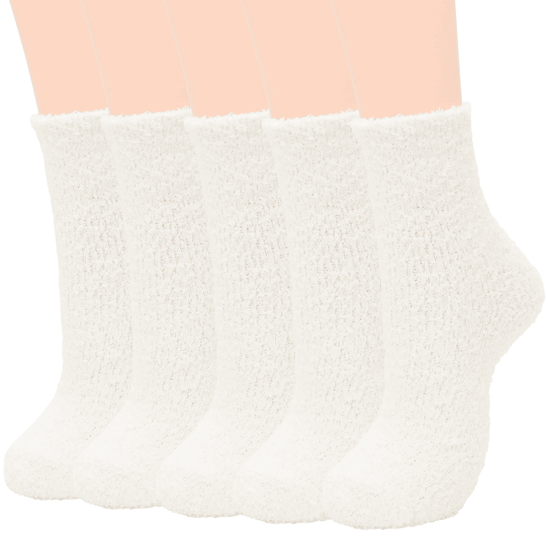 Zando Womens White Fuzzy Socks Winter Fluffy Socks For Women Cozy 