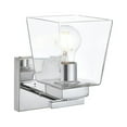 thumbnail image 3 of Living District Merrick 1-Light Iron & Glass Bath Sconce in Chrome/Clear, 3 of 6