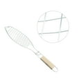 thumbnail image 5 of Uxcell 21.46" Fish Grill Basket, Long Wooden Handle, BBQ Smoking Charcoal Grilling Roast Baskets Stainless Steel, 5 of 5