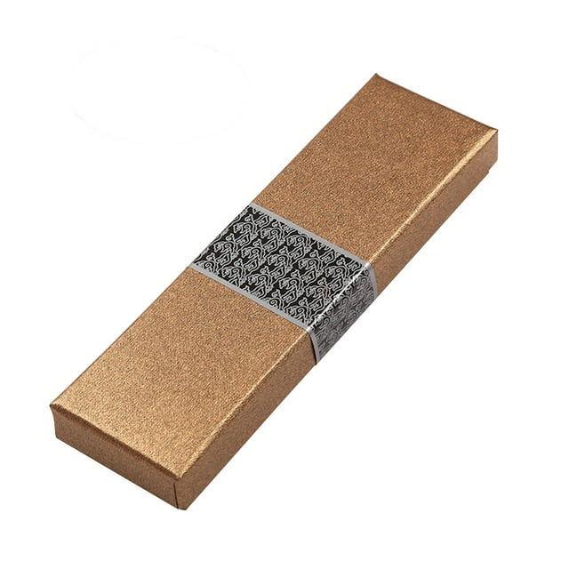 KAKOWELY 4pcs Universal Exquisite Fountain Pen Box with Cushion Empty Case Bulk Collection Gift Box(Gold),7.09"X1.97"X0.98"