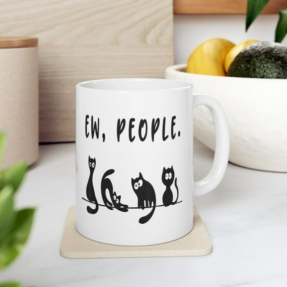 Black cat funny - Coffee Mug
