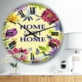 thumbnail image 2 of DesignArt Home Sweet Home Flower Wreath Large Wall Clock, 2 of 2
