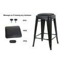 thumbnail image 3 of Leejay Black 24 inch Counter Height Metal Barstool with Vegan Leather Seat, Set of 4, 3 of 5