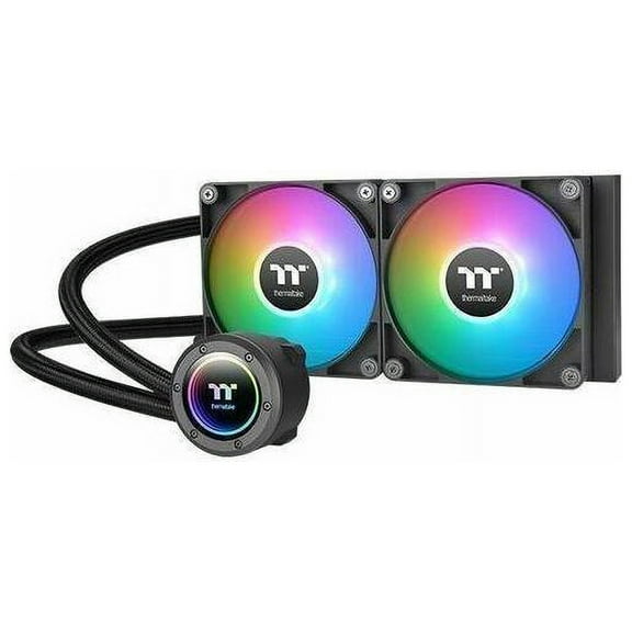 Thermaltake TH240 ARGB Sync V2 CPU Liquid Cooler/AlO Liquid Cooling/Fan 120mm*2/PWM 500~2000 RPM/Mirror Waterblock/MB ARGB Sync Control, CL-W361-PL12SW-A