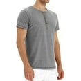 thumbnail image 3 of Iceglad Mens Fashion Casual Front Placket Basic Short Sleeve Henley T-Shirts, 3 of 10