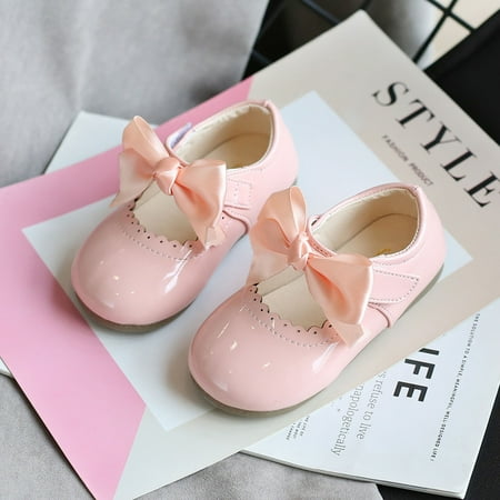 

Womail Toddler Baby Girls Shoes Cute Soft Sole Bowknot Hollow Out Non-slip Leather Princess Shoes Wedding Dress Mary Jane Flats