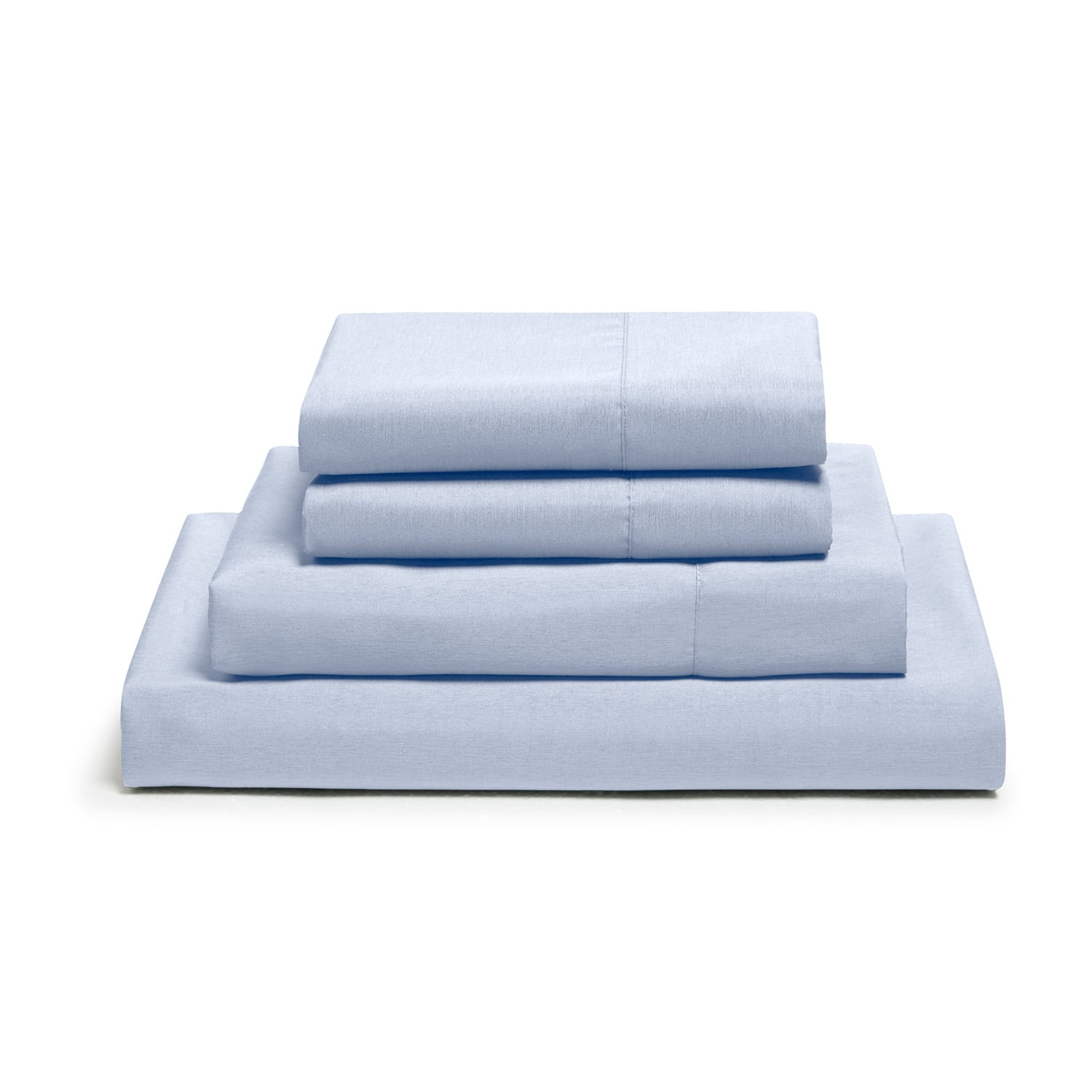 Virtu Bed Sheets Set, Deep Pocket Rayon Derived from Bamboo Blend Cooling 4 Piece Queen Sheets sets, Ice Blue