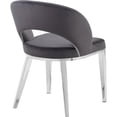 thumbnail image 2 of Meridian Furniture Roberto 19"H Velvet Dining Chair in Gray, 2 of 5