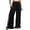 Black, variant on Arlun Summer Linen Pants Women Wide Leg Ruffle Hem Palazzo Pants Elastic High Waisted Lightweight Loose Flowy Beach Vacation Trousers with Sides Pockets Orange XL