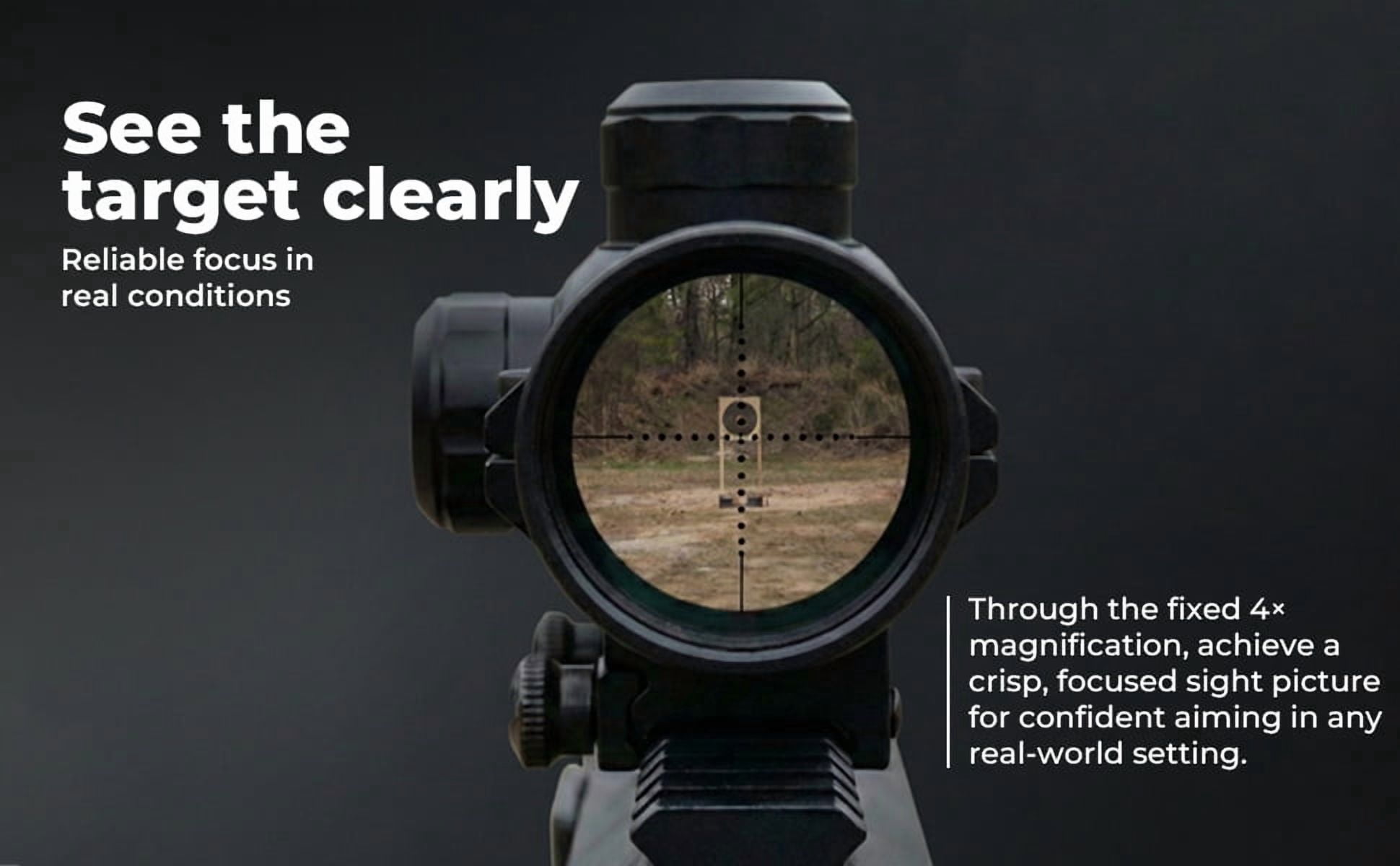 Trinity 4x32 Rifle Scope with Mount & Rings for Ruger 10/22 | Mil-Dot Optic Picatinny Rail Black