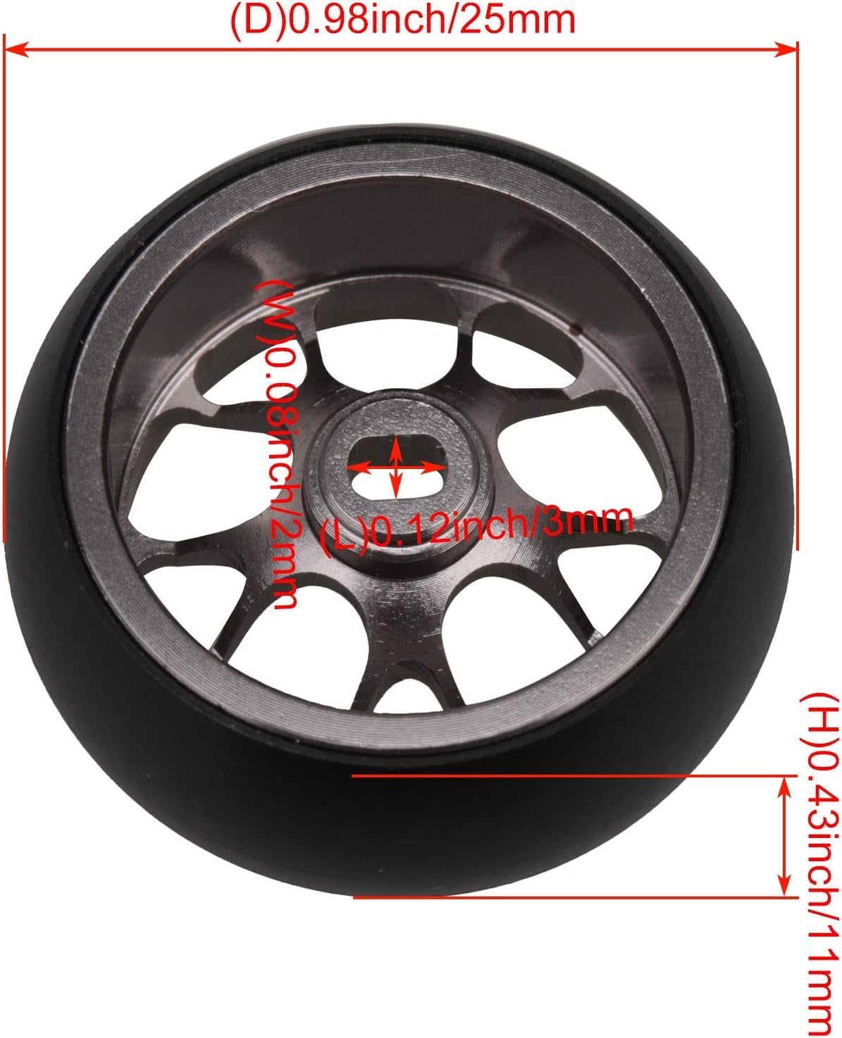 0715ー6900ーぴっぴ様【9点】 4PCS 0.98x0.43Inch Titanium RC1:28 Aluminum Alloy Rim Mesh