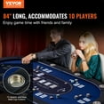 thumbnail image 2 of VEVOR 10 Player Foldable Poker Table, Blackjack Texas Holdem Poker Table with Padded Rails and Stainless Steel Cup Holders, Portable Folding Card Board Game Table, 2 of 9