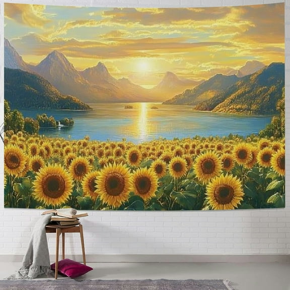 Patifu Sunflower Tapestry Wall Hanging Unique Style Graphic Tapestries Home Wall Decor Art for Living Room Bedroom Apartment Farmhouse Dorm 40x30inch