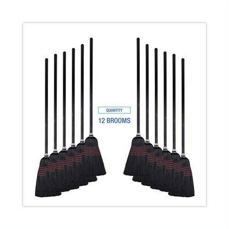 Flagged Tip Poly Bristle Janitor Brooms, 10 x 58.5, Wood Handle, Natural/Black, 12/Carton Flagged Tip Poly Bristle Janitor Brooms, 10 x 58.5, Wood Handle, Natural/Black, 12/Carton