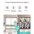 thumbnail image 4 of Window Privacy Film Black White Rhombus Stained Glass Window Film Decorative Sun Block Window Cover Vintage Abstract Geometric Window Clings Static Adhesive Sticker for Bathroom 17.7"x39.3", 4 of 7