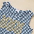 thumbnail image 4 of ZEHJUHAN Newborn Baby Girls Boys Outfit Bunny Sleeveless Plaid Romper with Hat My First Easter Clothes Blue，3-6M, 4 of 7