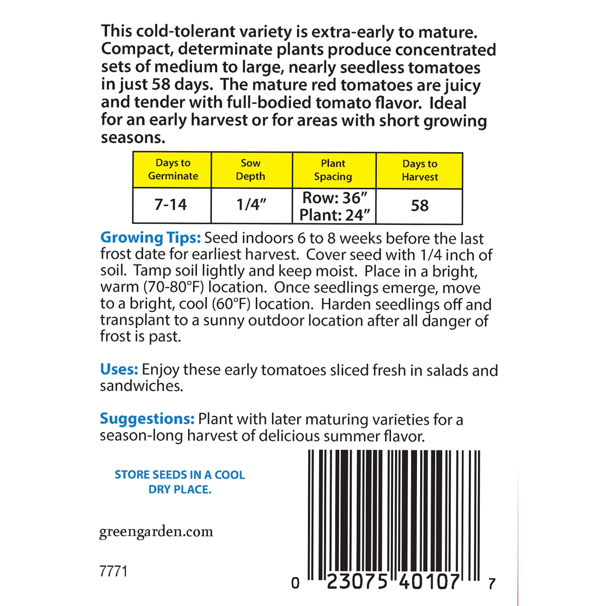 American Seed Tomato Oregon Spring Annual Vegetable Seeds Full Sun