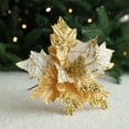 Christmas Hot Sale Ansho Pack Of 6 Glitter Flower Large Artificial