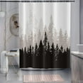 thumbnail image 2 of Misty Forest Shower Curtain, Foggy Forest Pine Tree Nature Woodland Landscape Bathroom Curtains for Bathtub Decor Waterproof Fabric Machine Washable with 12 Hooks, 2 of 6