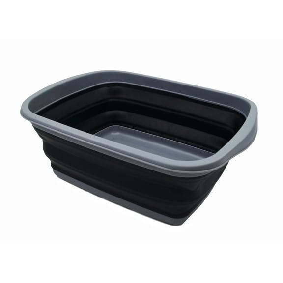 SAMMART 10L (2.6 Gallons) Collapsible Tub - Foldable Dish Tub - Portable Washing Basin - Space Saving Plastic Washtub