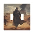 thumbnail image 2 of Dailycode Light Switch Plate Covers 3 Gang Wall Plate Plastics Outlet Covers for Kitchen Home Office Decor Cowboy Walk on Desert, 2 of 8