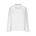 thumbnail image 6 of ZyeKqe Button down Shirts for Women Drop Shoulder Blouse Long Sleeve Oversized Shirt Work Office Solid Color Tops, 6 of 6