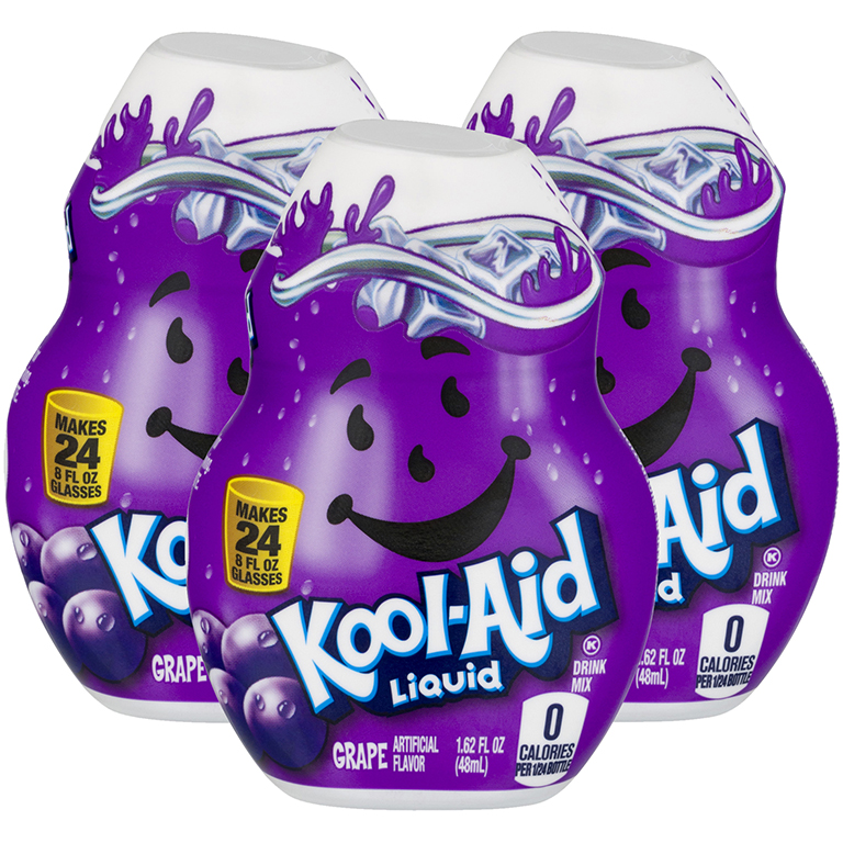 12 Pack Kool-Aid Grape Liquid Drink Mix, 1.62 fl.Oz. Bottle