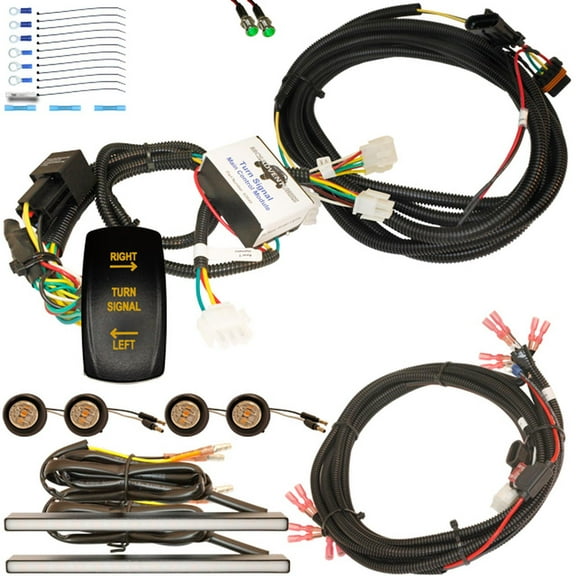 MCSADVENTURES Amber Plug and Play Vertical Rocker Turn Signal Kit for 15-18 RZR - orange backlight - forward facing stick-on lights